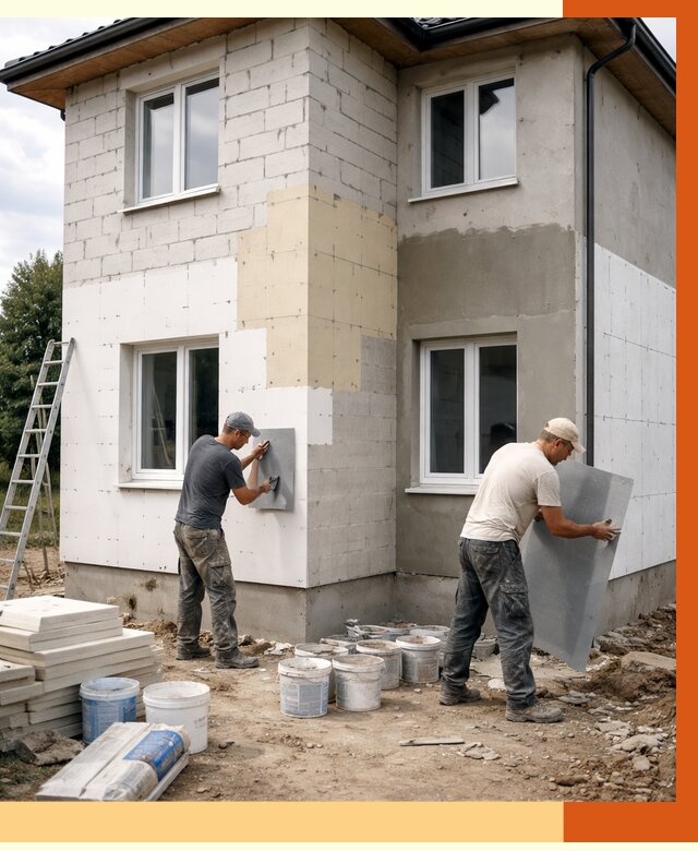 Утепление дома из газобетона в Устях-Джегуте от 4252 руб./м² — заказать у ТепломастерСтд
